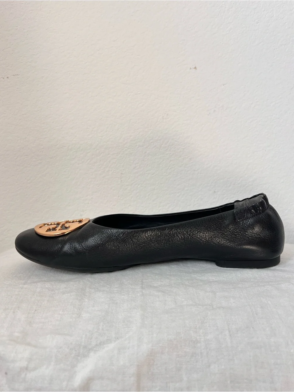 Tory Burch Claire Ballet Flats Women’s Size 9 Black Leather Slip-On Shoes
